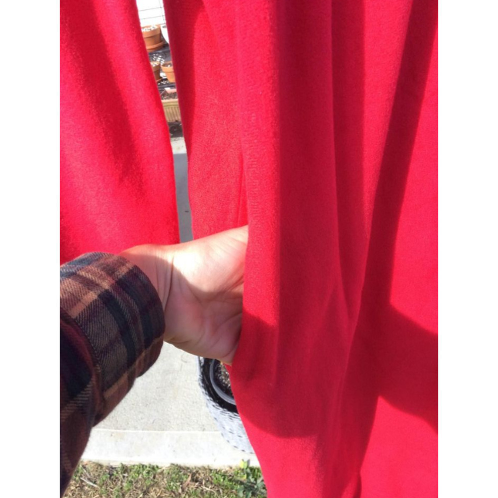 Vintage Appel womens house coat S small red embroidered robe chore retro modest - Picture 9 of 10